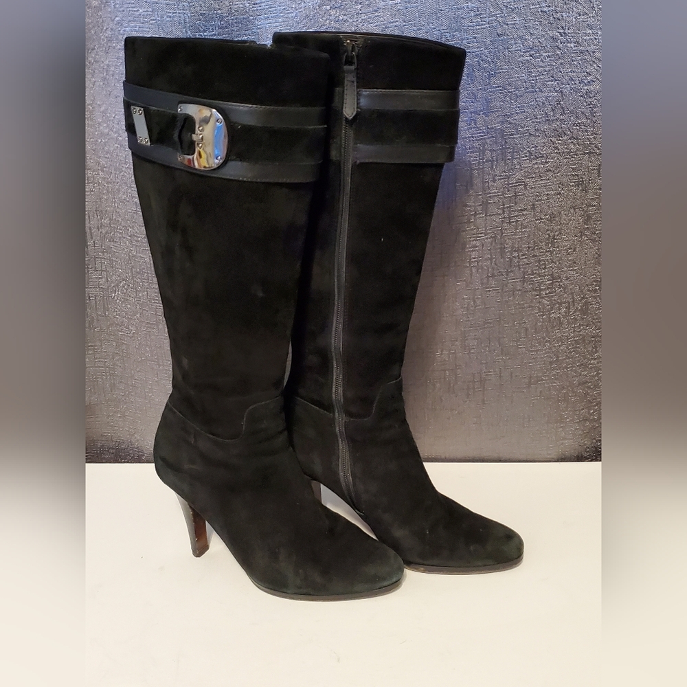 💃💃 Cole Haan NikeAir Black Suede With Buckle Boots US 8.5